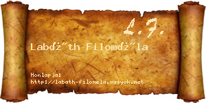Labáth Filoméla névjegykártya
